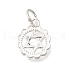 925 Sterling Silver Flower Star of David Charms STER-F059-02S-1