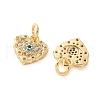 Brass Micro Pave Cubic Zirconia Charms KK-U056-34G-2