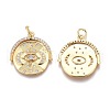 Brass Micro Pave Clear Cubic Zirconia Pendants ZIRC-O035-09G-2