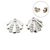 Brass Micro Pave Clear Cubic Zirconia Stud Earrings EJEW-M103-08P-4