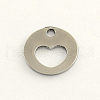 Tarnish Resistant 304 Stainless Steel Flat Round Charms STAS-R063-04-2