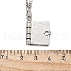 304 Stainless Steel Book Pendant Necklaces for Women NJEW-U037-01A-P-5