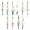 Moon & Star & Sun Brass Asymmetrical Earrings EJEW-JE05459-1