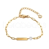 304 Stainless Steel Paperclip Chain Bracelets BJEW-A035-04G-02-2