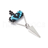 Cylinder Seed Beaded Eye Pendants PALLOY-MZ00650-01-3