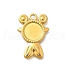 304 Stainless Steel Pendant Cabochon Settings STAS-E545-04E-G-1