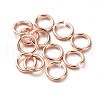 Eco-Friendly PVD Vacuum Plating & Long-Lasting Plated Brass Open Jump Rings KK-E663-6mm-RG-1