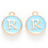 Golden Plated Alloy Enamel Charms ENAM-S118-04R-1