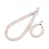 Mother's Day Jewellery Natural Cultured Freshwater Pearl Beads Necklaces & Bracelets Jewelry Sets SJEW-N039-01-1