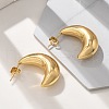 Moon 304 Stainless Steel Stud Earrings for Women EJEW-M079-01G-5