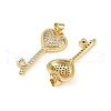 Brass Micro Pave Clear Cubic Zirconia Pendants KK-S526-63G-2