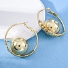 Round Brass Hoop Earrings EJEW-R025-05G-3