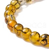 Natural Agate & Synthetic Hematite Stretch Bracelet with Alloy Yoga Charm BJEW-JB08649-6