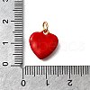 Brass Red Enamel Charms KK-Z102-23G-01-3