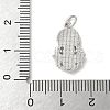 Brass Pave Natural White Shell Religion Pendants KK-S522-23P-C-3