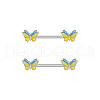304 Stainless Steel Enamel Butterfly Nipple Barbells WG20A72-04-1