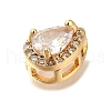 Brass Micro Pave Clear Cubic Zirconia Pendants KK-M301-05G-2
