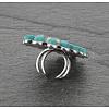 Oval Alloy & Synthetic Turquoise & Natural White Jade Cuff Rings FS-WG97148-01-3
