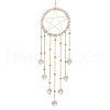 Wire Wrapped Brass Star Hanging Ornaments HJEW-JM02765-03-2