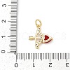 Brass Pave Cubic Zirconia Pendants KK-U062-61G-3