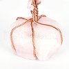 Natural Rose Quartz Chips and Rose Quartz Pedestal Display Decorations G-S282-07-3