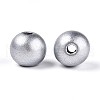 Spray Painted Round Natural Schima Wood Beads WOOD-A018-14mm-02-2