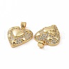 Brass Micro Pave Clear Cubic Zirconia Pendants ZIRC-F135-14G-3