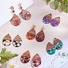 16Pcs 8 Styles Transparent Resin & Walnut Wood Pendants RESI-SZ0001-78-6