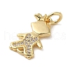 Brass Micro Pave Clear Cubic Zirconia Pendants KK-R162-003G-2