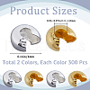 SOFPLATE 600Pcs 2 Colors Brass Crimp Beads Covers KK-SP0002-32-2