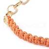 Waxed Cotton Cords Braided Link Bracelets BJEW-JB09963-04-3