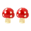 Brass Enamel Stud Earrings EJEW-F372-01B-G-2