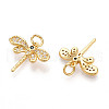 Brass Micro Pave Cubic Zirconia Charms KK-N257-20G-2