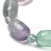 Natural Fluorite Beaded Stretch Bracelets BJEW-K228-02-2