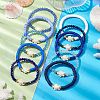 10Pcs 10 Styles Faceted Glass & Handmade Polymer Clay Breaded Stretch Bracelets BJEW-JB10259-2