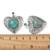 Natural Amazonite Peach Love Heart Pendants G-G158-01I-3