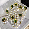 Alloy & Imitation Pearl & Oval Lampwork Beaded Long Necklaces for Women FS-WG23C77-01-5