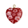Handmade Millefiori Lampwork Heart Pendants LAMP-L080-01P-01-1