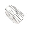 Oval 304 Stainless Steel Chunky Cuff Rings RJEW-S626-05P-2