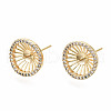 Brass Micro Pave Clear Cubic Zirconia Stud Earring Findings KK-T056-124G-NF-3