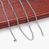 Tarnish Resistant 304 Stainless Steel Rolo Chain Necklaces NJEW-L136-07P-3