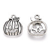 Tibetan Style Halloween Pumpkin Jack-O'-Lantern Alloy Pendants TIBEP-Q050-07AS-2