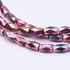 Electroplate Transparent Glass Beads Strands EGLA-E046-F09-3