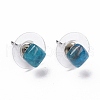 Natural Apatite Ear Studs EJEW-K091-01P-02-2