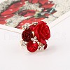 Resin Rose Finger Rings HP1514-7-1