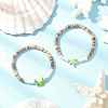 Sea Turtles and Starfish Coconut Beads Bracelets BJEW-JB11882-03-1