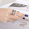 Roman Numerals 304 Stainless Steel & Crystal Rhinestone Finger Rings FS-WGD9A22-26-1