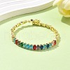 Oval Brass Micro Pave Cubic Zirconia Cuff Bangles & Rings Sets for Women SJEW-R002-06G-07-3