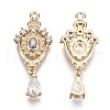 Brass Micro Pave Cubic Zirconia Links KK-R111-041-B01-2