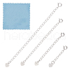 GOMAKERER 4Pcs 4 Styles Sterling Silver Chain Extender Sets DIY-GO0002-28-1